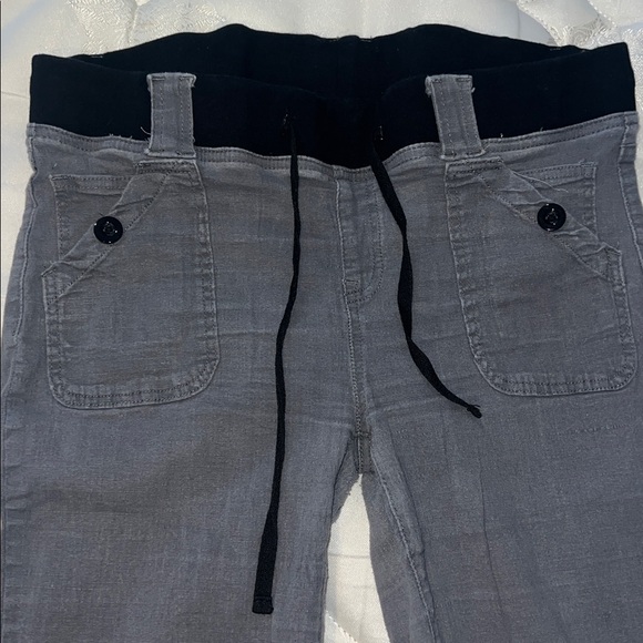 Size XL - Flamingo Gray Casual Pants with Black Waistband - Picture 2 of 4